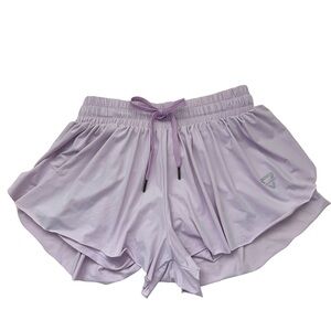 Lavender 2-in-1 Flowy Shorts with Built-In Spandex
